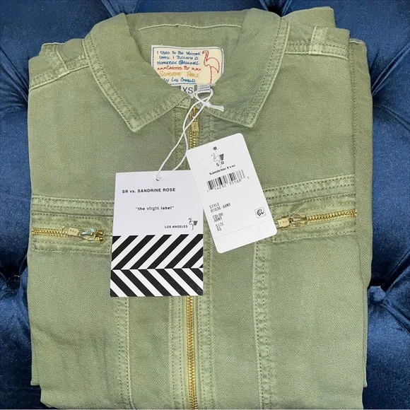 Sandrine Rose xFree People Army Zippers & Pockets Coverall Jumpsuit SzXS or SzS - Picture 14 of 16